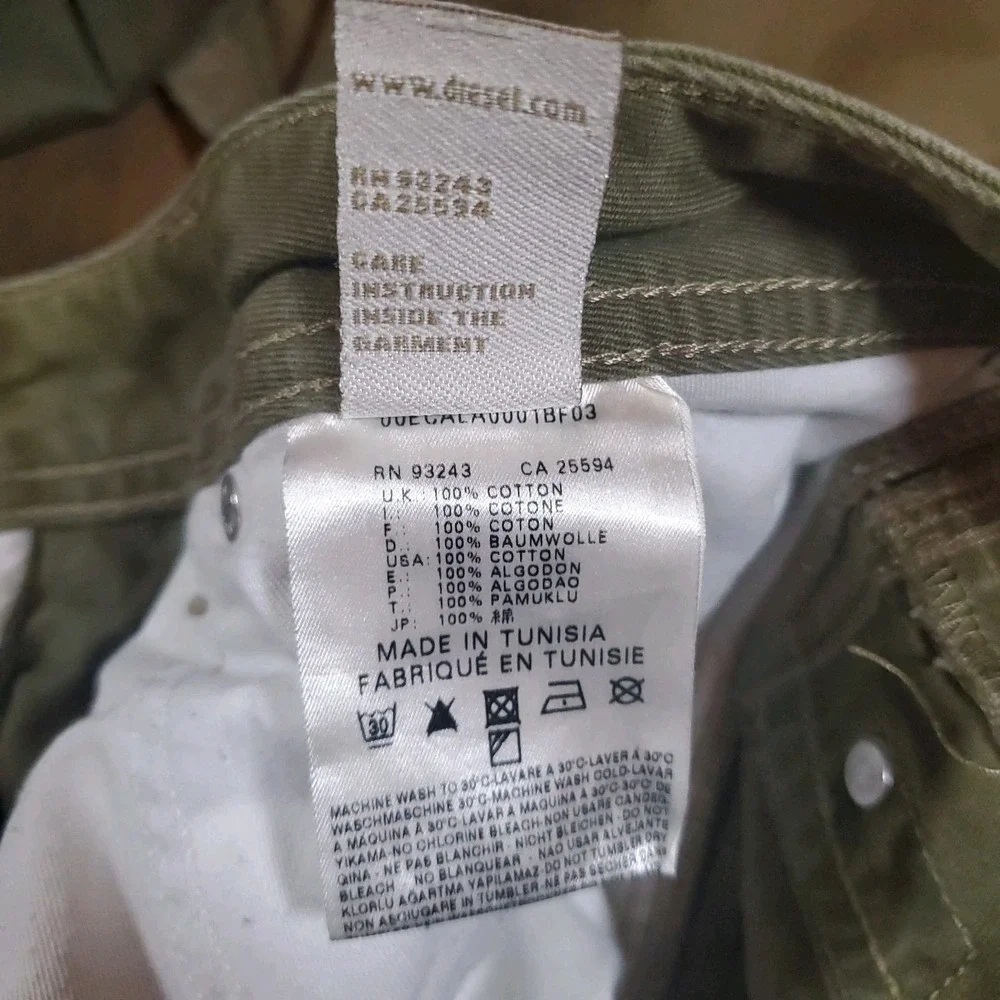 Diesel Darron Regular‎ Slim Tapered Green Men Jeans Size 31